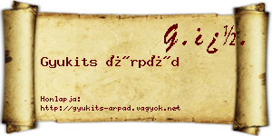 Gyukits Árpád névjegykártya